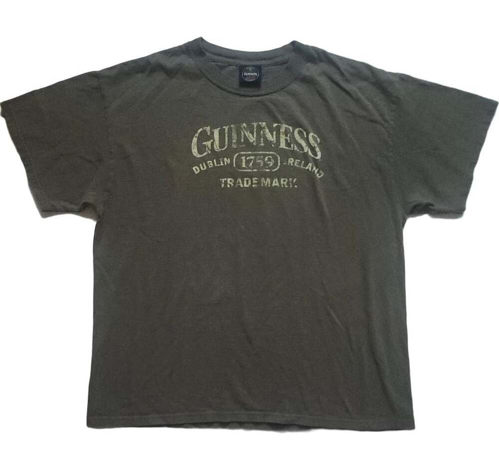 Guinness Dublin 1759 Trademark Graphic T-Shirt Olive Green Men's Large